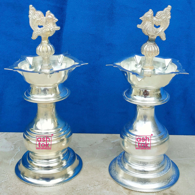 German Silver Peacock Diya