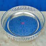 German Silver Tray For Puja, Decorative Tray