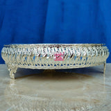 German Silver Tray For Puja, Decorative Tray