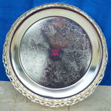 German Silver Tray with Round Shape, Puja Decorative Tray