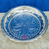 German Silver Plate, Decorative Plate with Elephant Design.
