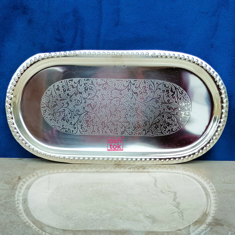 Buy German Silver Plates/Beautiful Silver Coated Tray for