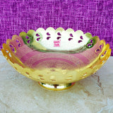 Gold Coated Fruit Bowl, Handcrafted Decorative Bowl, Gift items (Dia 6 Inches)
