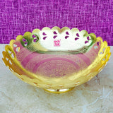 Gold Coated Fruit Bowl, Handcrafted Decorative Bowl, Gift items (Dia 8 Inches)