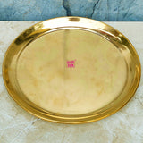 Navratri Special Round Polished Brass Plate, Puja Plate (Dia 7 Inches)