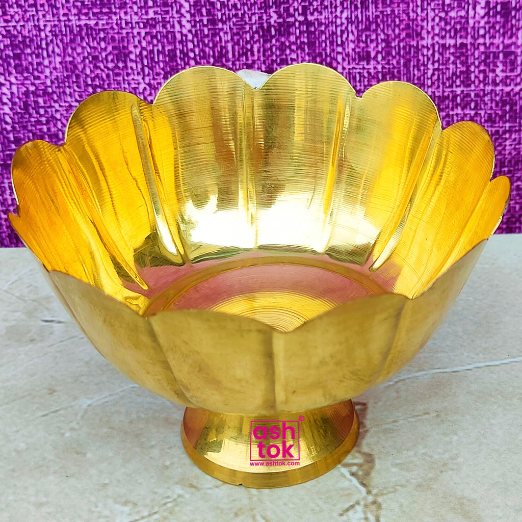 Brass Flower bowl, brass bowl for kum kum,  Brass Gift item (12 Pieces Set)