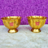 Brass Lotus Chandan Cup, handcrafted Decorative puja bowl