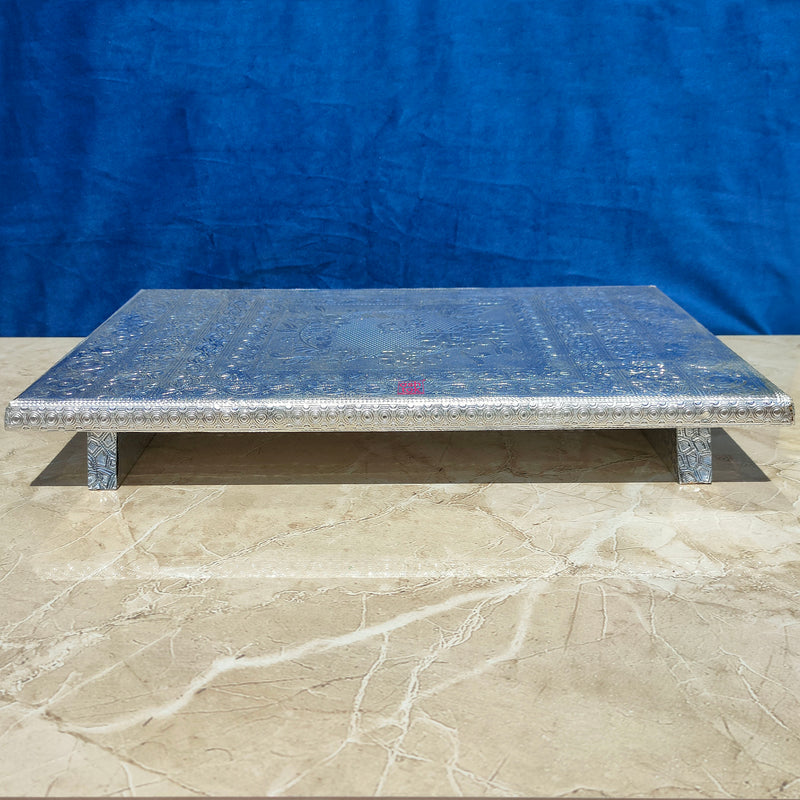 Silver Pita / Chowki for Puja / Marriage Stool 2 Piece Set: