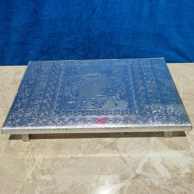 Silver Pita / Chowki for Puja / Marriage Stool 2 Piece Set:
