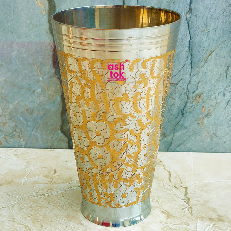Buy Vintage Brass Glass Vintage Brass Tumbler Vintage Wine Glass Water,  Milk, Lassi Tumbler Brass Kitchenware Home Decor Brass Vase Online in India  