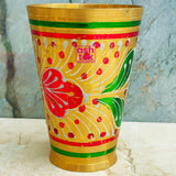 Meenakari Design Brass Lassi Glass, Premium Drinkware for Special Occasions