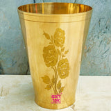 Pure Brass Handmade Water Glass, Lassi Glass, Drinkware & Serveware (Dia 5 Inches)