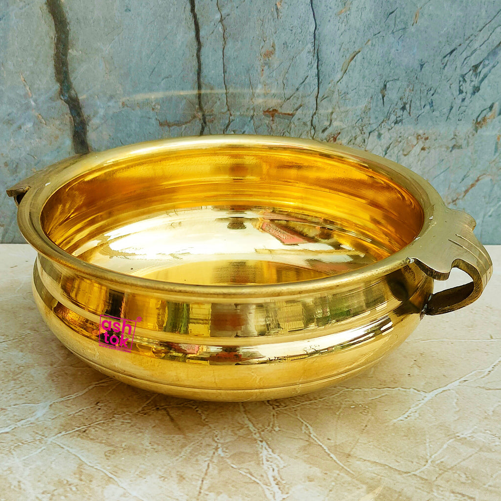 Urli Bowl Brass, Decorative Brass Designer Urli (Dia 6 Inches)
