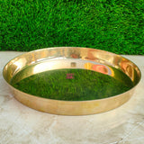 Kansa Thali for Dinner, Bronze Thali Plate Glossy Finish, Diameter 11.5 Inch