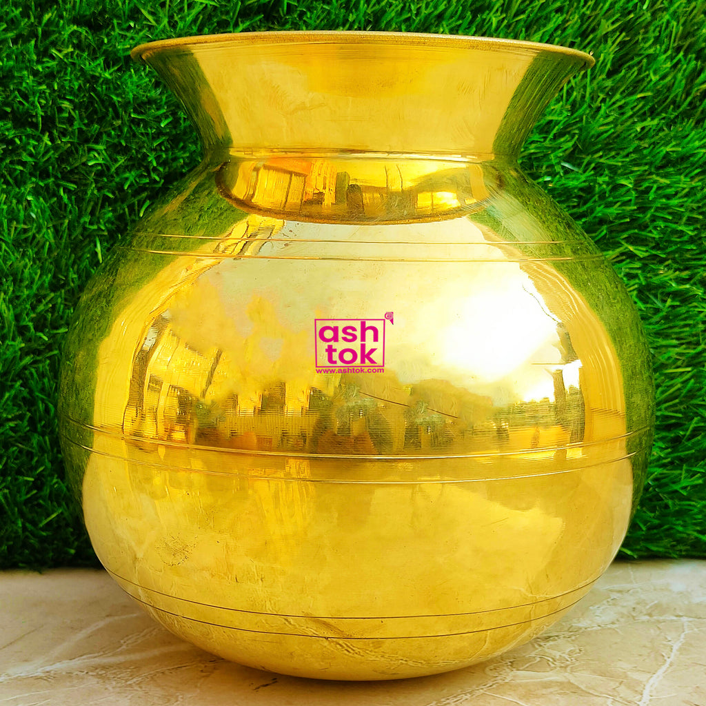 Barss Pot Brass Bonalu Pot, Brass Plain Decorative Pot – Ashtok