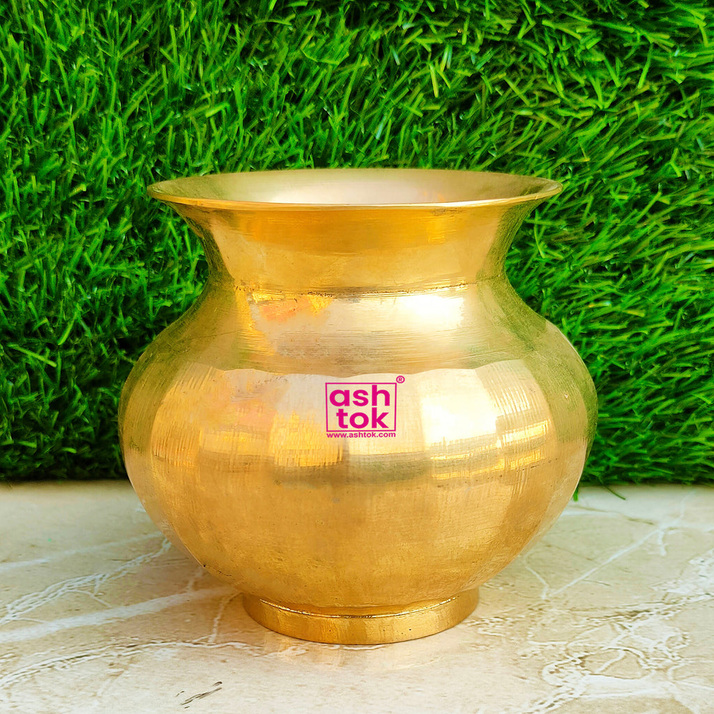 Brass Kalash for Puja, Lota for Puja, Handcrafted Puja Lota