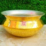 Brass Khalai Handi, Sipri with Hammered Shinny Finish for Cooking & Serving Handi
