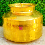Brass Water Lota with Heavy Lid, Pital ka Ghada, Brass Storage Pot