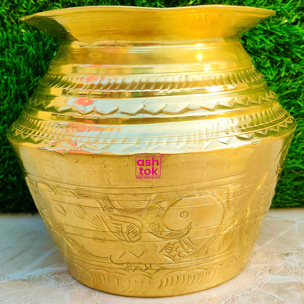 Buy Brass Water Ghada Pot Gold Plated at Best Prices – Ashtok