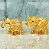Brass Coloured Elephant Showpiece for Home Decor, Table Decor