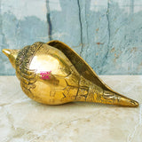 Brass Shankh, Antic Vishnu Shankh, Brass Shankh Conch Shell, Puja Item