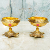 Brass Diya, Deepam,  Diya Brass Diyas for Pooja Indian Diya Set for Gifting (Dia - 2 Inches)