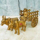 Brass Cow Cart, Antic Finish Village Cow Cart, Decorative Showpiece