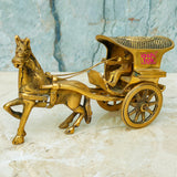 Brass Horse Cart, Antic Finish European Horse Cart, Decorative Showpiece, Brass Cart