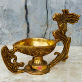 Brass Diya with Designer Handle, Diwali Diya, Brass Diya