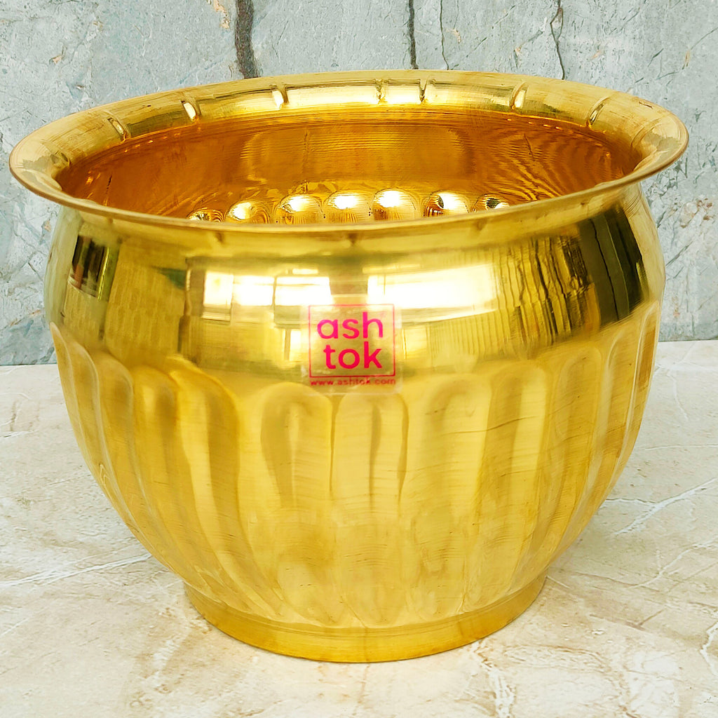brass pots for plants india online Pure Brass Planters Large Decorative Round Shape – Ashtok