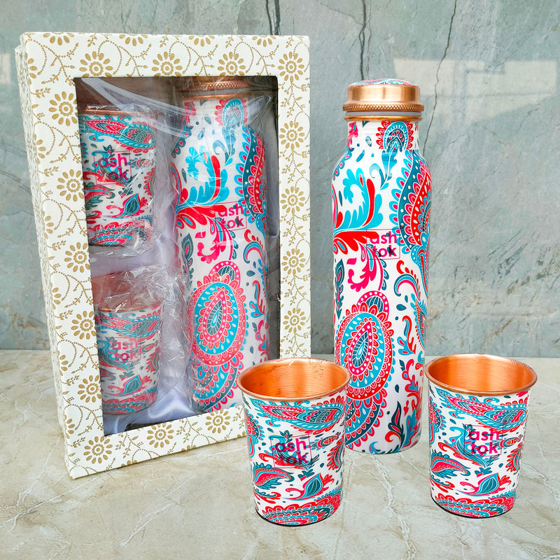 Printed Designed Copper Bottle