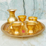 Brass Puja Thali Set, Decorative Puja Items for Home