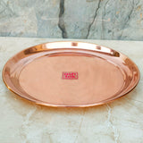 Pure Copper Plate with Shiny Finish, Copper Puja Plate (Dia 8 Inches)