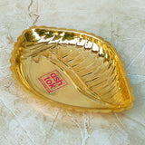 Brass Plate Shankh Shape, Serving Plate, Gift Item for Special Occasions (Dia - 5.5 Inches)