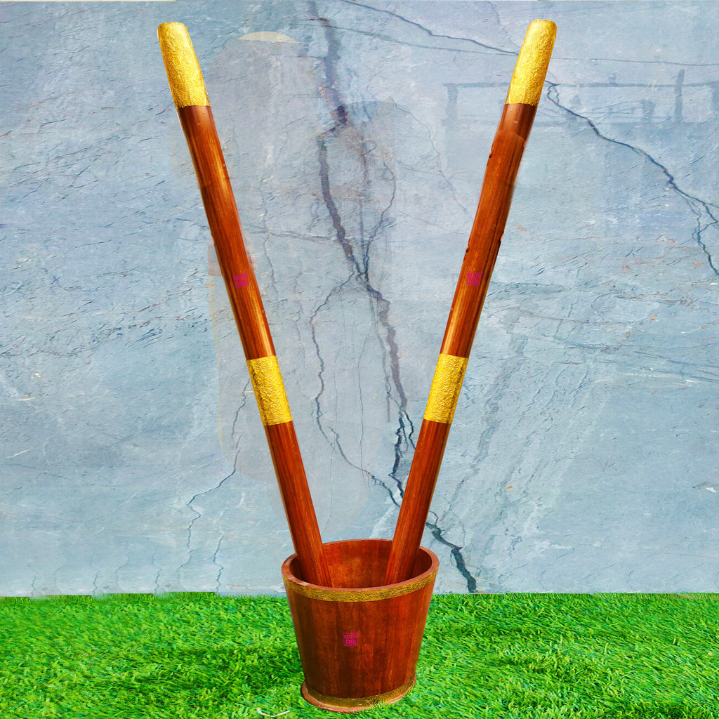Steel Rolo And Rokali Wedding Rolu Rokali on Rent, Brass Wooden Okhli Mussal Set For Rent ...