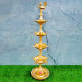 Brass Inauguration Lamp for Rent, 5 Step Diya on Rent ( 66 Inches)