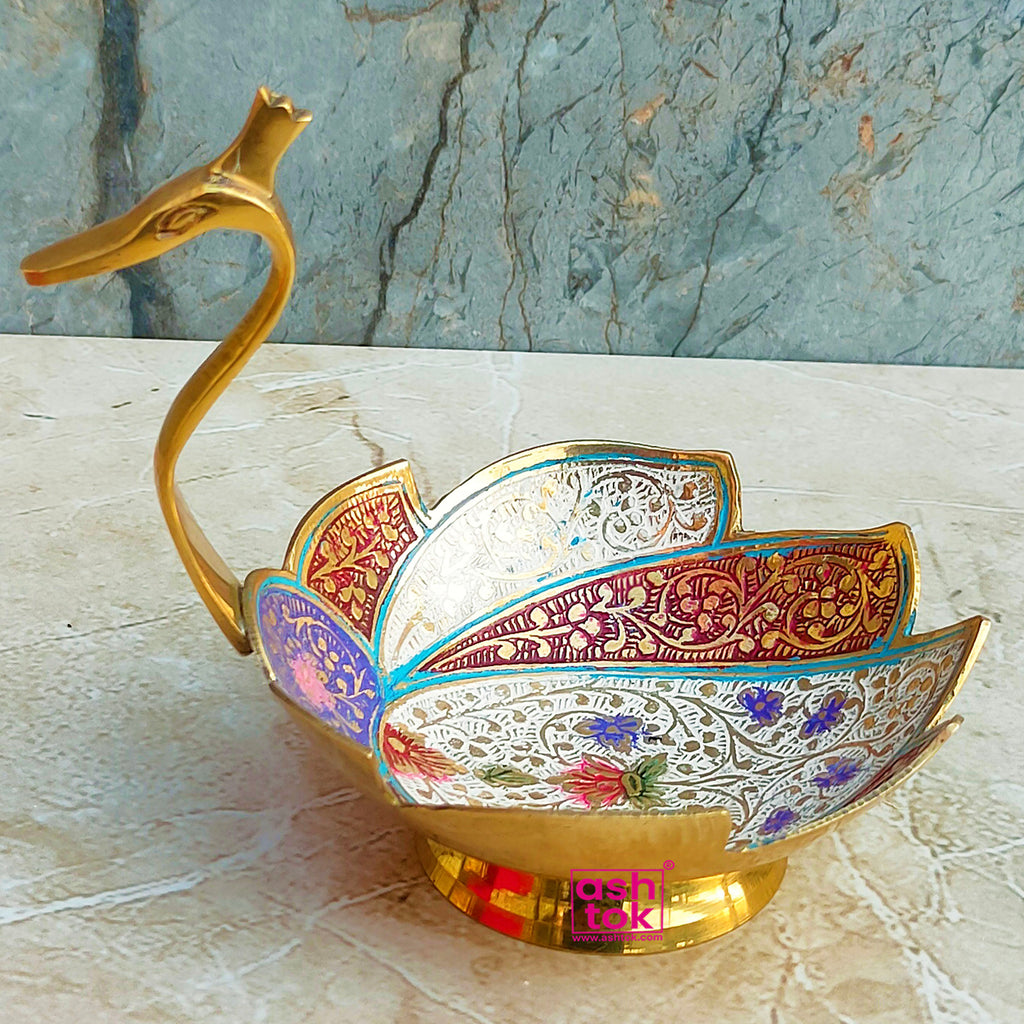 Meenakari Duck Design Fruit Bowl, Best Housewarming Return Gift