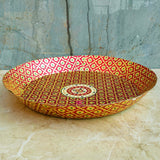 Brass Parat, Brass Plate handcrafted meenakari design, Pooja ki thali  for marrage gift item