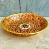 Meenakari Thali Plate, Stainless Steel Thali Parat,  Marrage Decoration Item