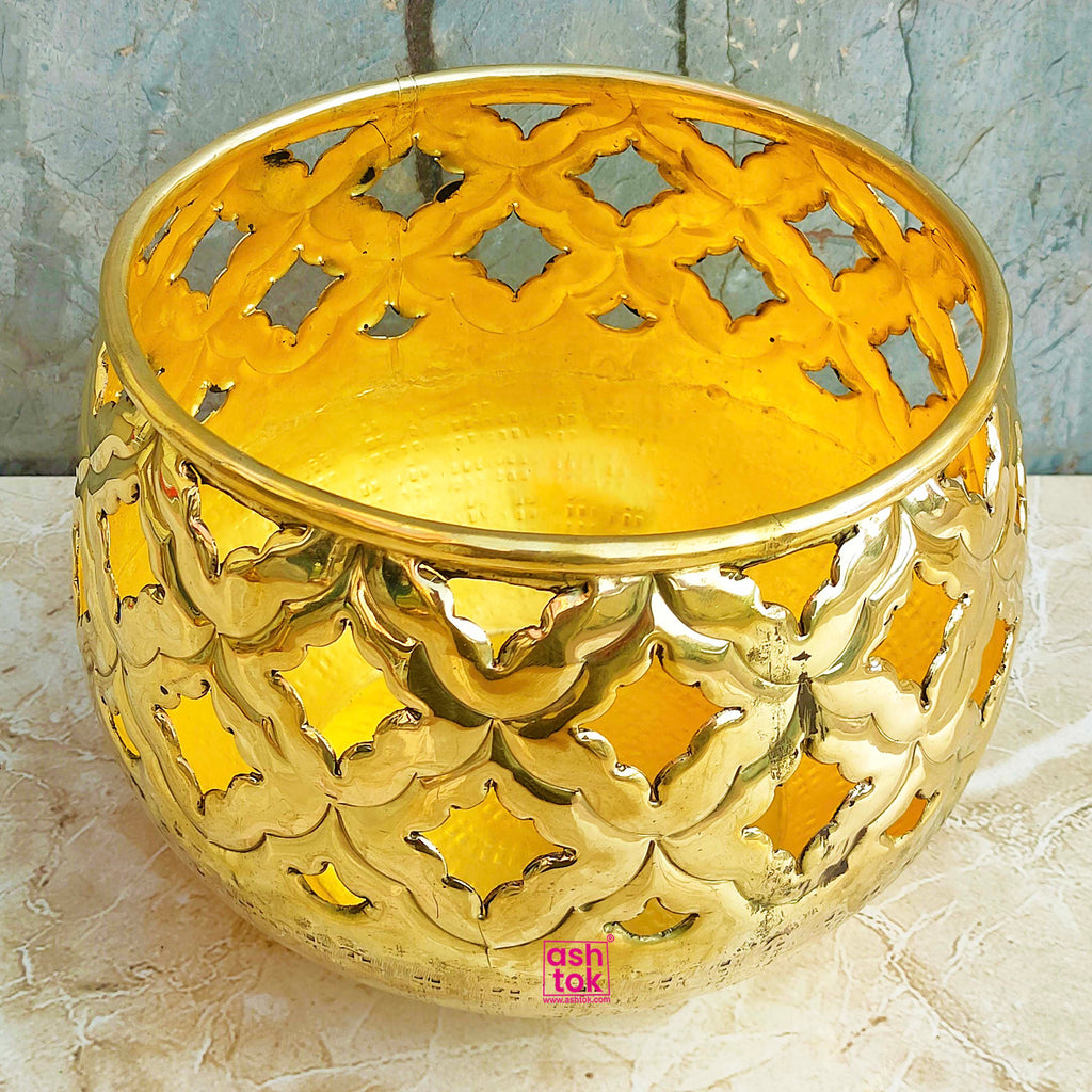 Brass Planter, Decorative Flower Pot for Indoor and Outdoor