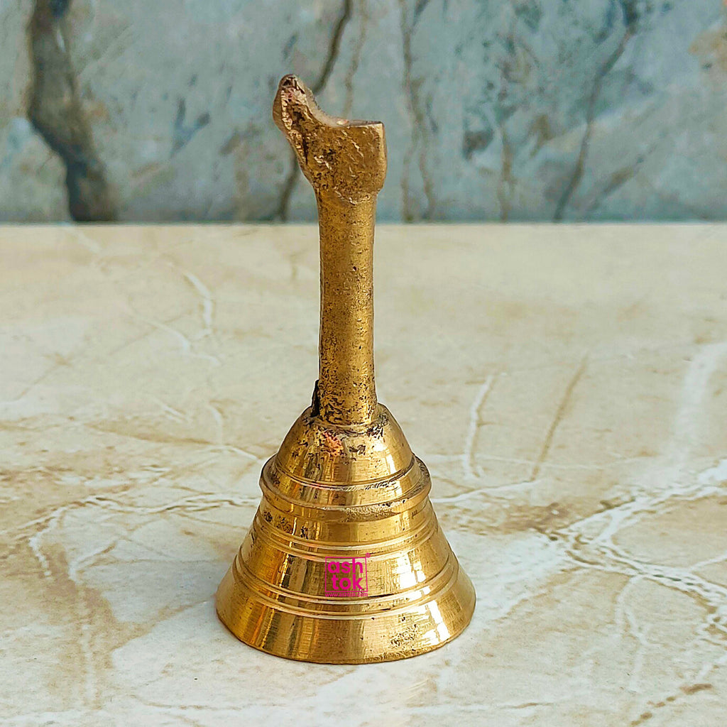 Brass Pooja bell, Brass pooja hand bell, Pooja Bell Online, Brass Hand Bell (Height Inches)