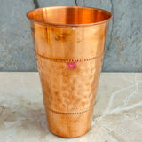 Copper Hammered Design Lassi Glass, Drinkware & Serveware for Lassi Glass 500 ml (Pack of 2 Pcs)