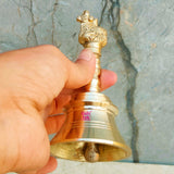Brass Puja Hand Bell, Puja Bell, Handcrafted Mandir Bell, Ghanta for Temple