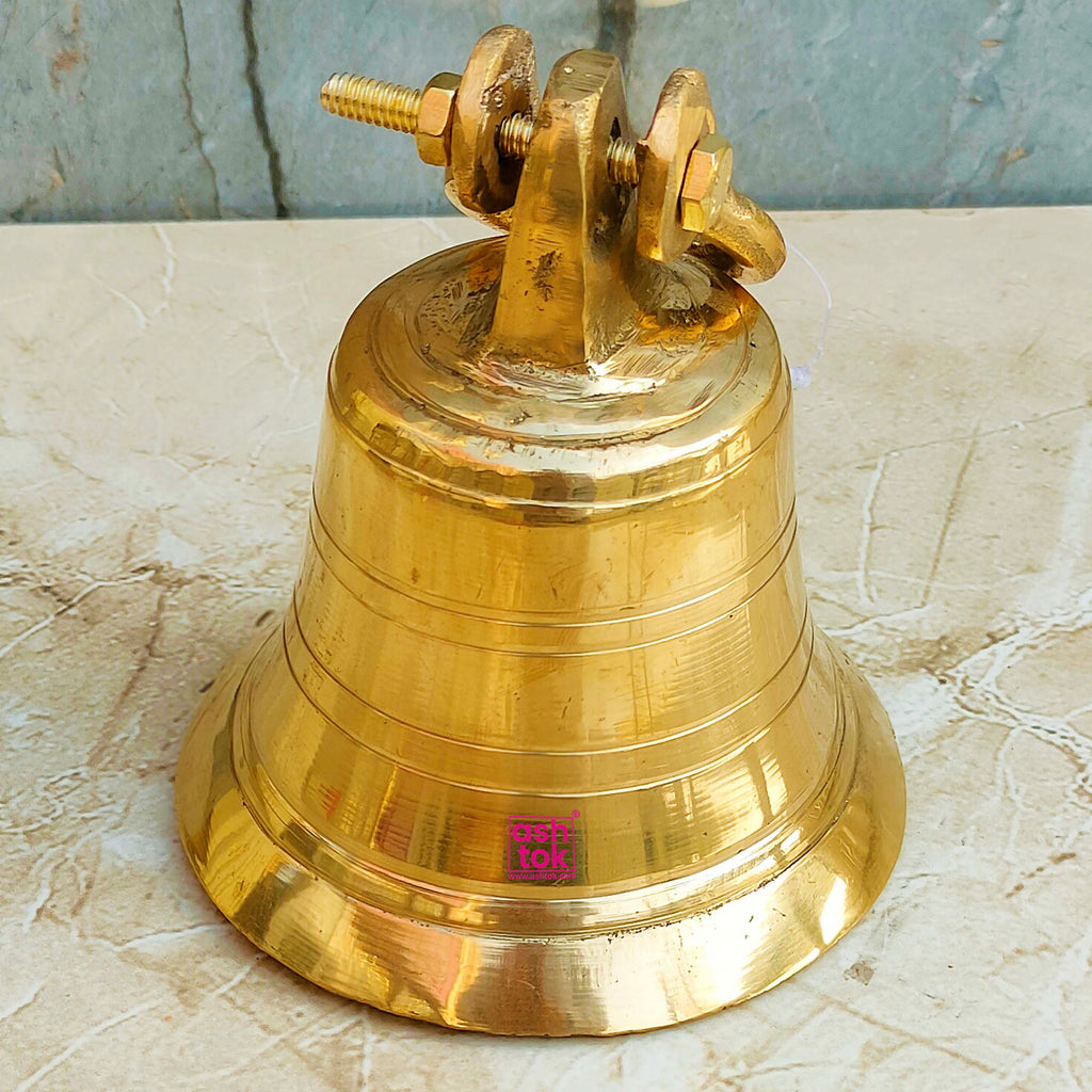 Brass Bell, Brass Pooja Bell Ghanti For Home Temple Decoration (Height –  Ashtok