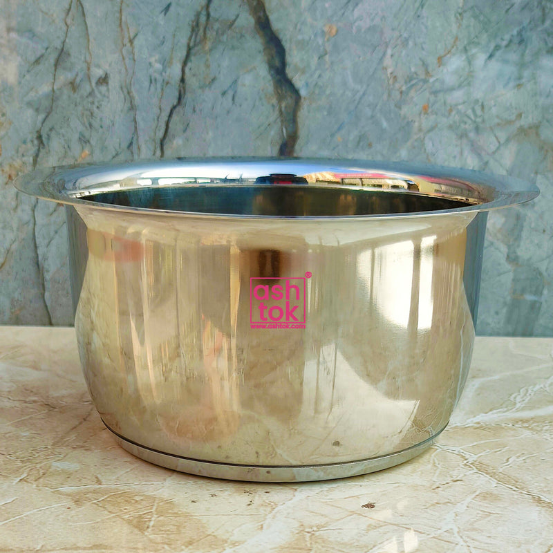 Stainless Steel Flat Bottom Patila, Tope for Cooking.