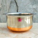 Patila Tope Stainless Steel Copper Bottom Set of 3, Tope with lid