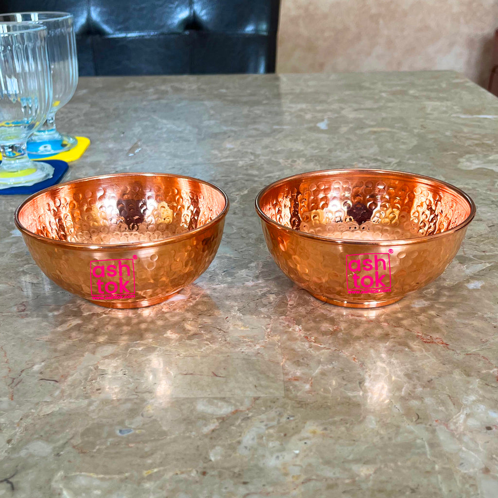 The Bombay Store Hammered Copper Lota with Glass