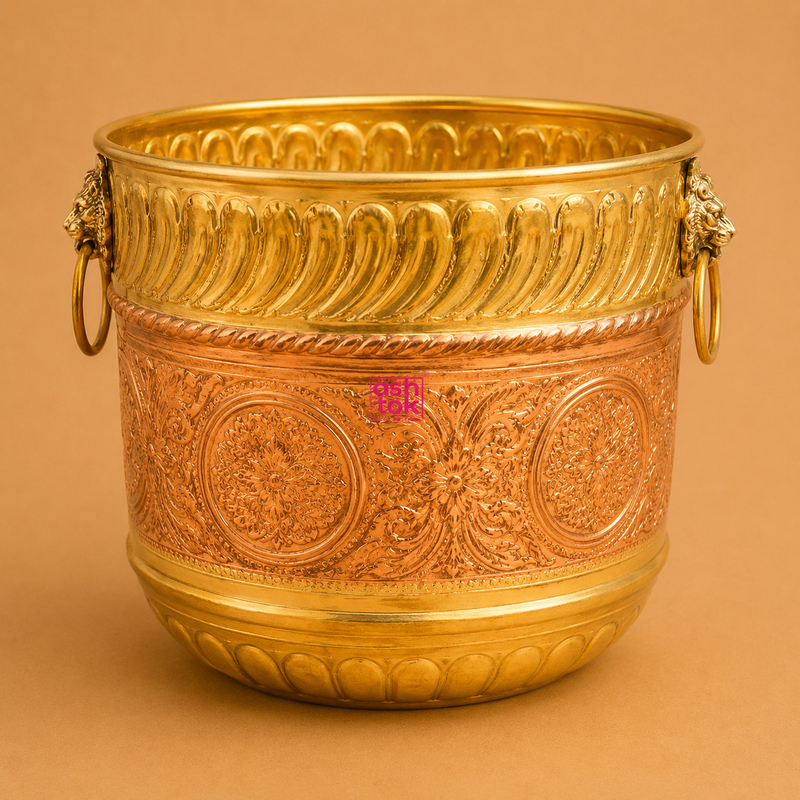 Planter, Brass and Copper Planter, Flower Pot for Indoor and Outdoor
