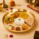 Kansa Thali for Dinner, Bronze Thali Plate Glossy Finish, Diameter 11.5 Inch