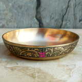 Heritage-style Kansa thali dinner set crafted from pure bronze with traditional etched patterns and timeless craftsmanship